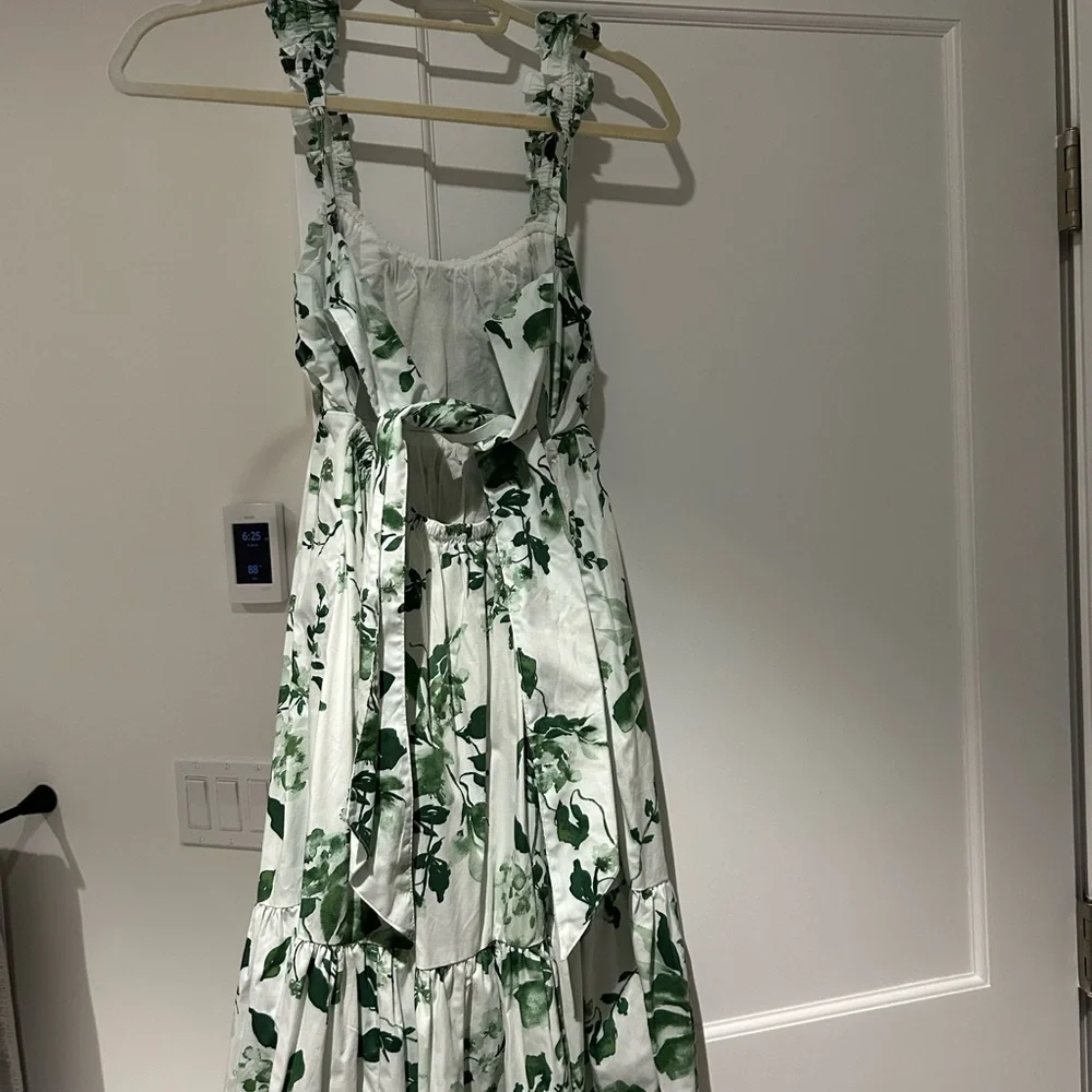 Abercrombie & Fitch White Dress with Green Floral maxi